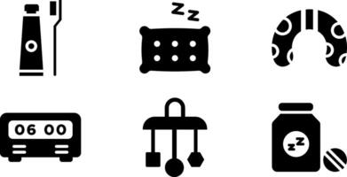 Modern Rounded Filled Sleeping Icon Set vector