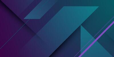 Abstract dark gradient green and purple background. Overlap triangle geometric pattern design. vector