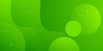Abstract colorful green wave background. Minimal wave fluid shapes with circle pattern background. Trendy background design. vector