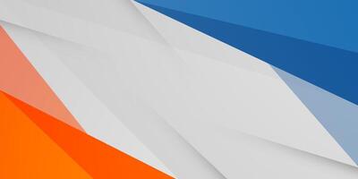 Abstract colorful blue and orange triangle banner background. Simple overlap triangle pattern on bright background design. Papercut banner background. vector