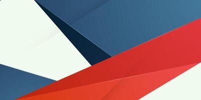 Abstract papercut triangle background. Simple red, blue and white overlap pattern design. Trendy banner background. Cool business card background. vector