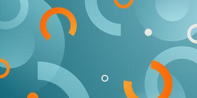 Abstract colorful green and orange geometric background. Simple circle pattern abstract design. vector