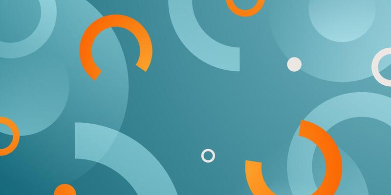 Abstract colorful green and orange geometric background. Simple circle pattern abstract design.