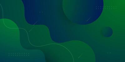 Abstract dark green and blue gradient wave background. Dynamic color wave fluid shapes pattern design. Minimal abstract background. vector