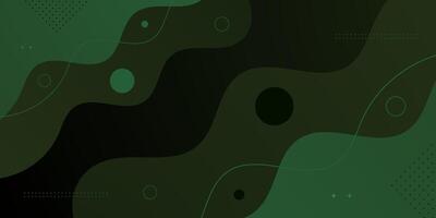 Abstract dark green wave banner background. Simple and trendy wave fluid shapes pattern for background design. vector