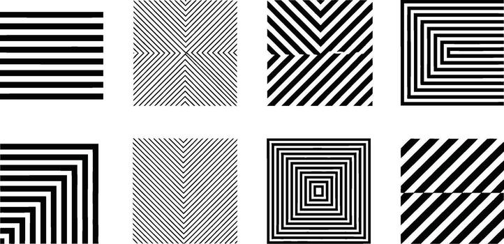 resumen negro y blanco geométrico patrones representando varios formas para creativo diseños vector