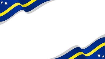 waving curacao flag frame background with copy space for text. curacao national day vector