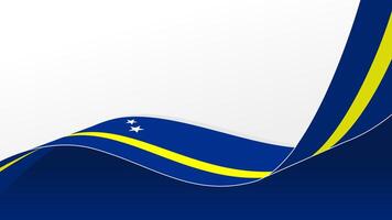 waving curacao flag background with copy space for text. curacao national day vector