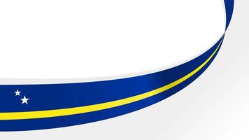 waving curacao flag ribbon background with copy space for text. curacao national day vector