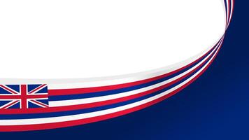 waving hawaii flag ribbon background with copy space for text. hawaii national day vector