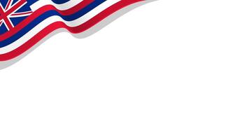 waving hawaii flag frame background with copy space for text. hawaii national day vector