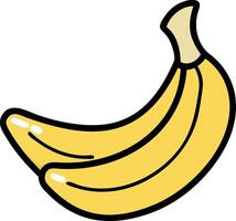 Cartoon illustration of a ripe yellow banana isolated on white background vector