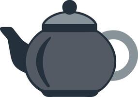 Simple illustration of a gray teapot with handle and lid vector