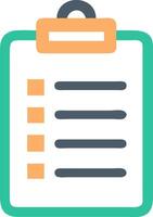 Colorful flat design illustration of a checklist on a clipboard vector