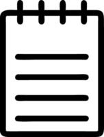 Simple black and white illustration of a notepad icon vector