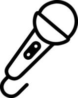 Bold black and white illustration of a microphone for audio vector