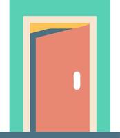 Colorful minimalist illustration of an open doorway with geometric style vector