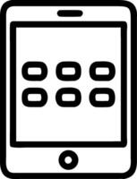 Simple smartphone icon featuring application buttons and ui design vector