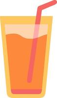 Refreshing orange juice in a glass with straw illustration vector