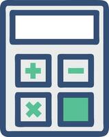 illustration of a digital calculator featuring mathematical operations vector