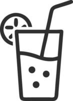 Simple icon of a refreshing lemonade drink with straw and lemon slice vector