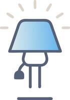 Simple cartoon style illustration of a lit table lamp design vector
