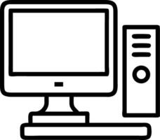 illustration of a computer desktop pc in modern minimalist style vector