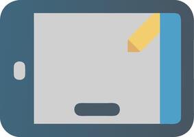 Flat design illustration of a tablet with a pencil stylus on the screen vector