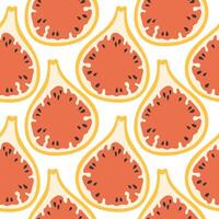 Fig summer pattern on white background. Simple seamless pattern with figs. design for greeting card and invitation of seasonal summer holiday vector