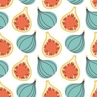Simple fig summer pattern on white background. Simple seamless pattern with figs. design for greeting card and invitation of seasonal summer holiday vector