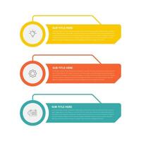 Business infographic with 3 menu option available. Modern 3 step workflow timeline layout template. vector