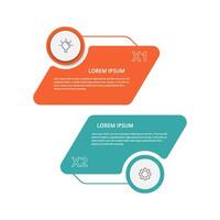 2 step digital business strategy comparison. Workflow for modern corporate team infographic template. vector