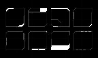 Futuristic Cyberpunk Frame Elements. Abstract HUD Technology User Interface. vector