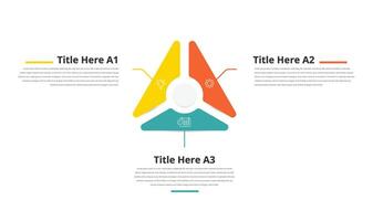 Annual Business Growth Roadmap with 3 option. Infographic with triangle puzzle creative colorful color. vector