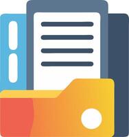 Business documents organized inside filing folders simple illustration vector