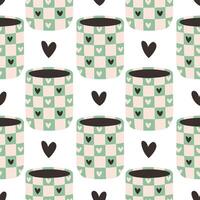 Seamless pattern of ceramic vase with abstract design. Cartoon illustration isolated on white background. vector