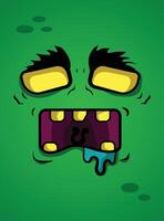 Green Monster Face vector