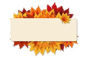 Autumn Leaves Background is in the back with blank space Illustration. vector