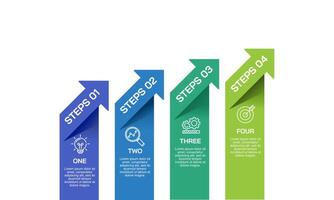 4 Steps infographic arrow design template. Presentation, Plan, Marketing and Strategy. vector