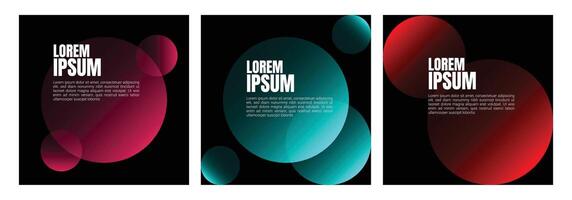 Business social media post banner template. Set of Editable square banner template design. Modern engaging banner with abstract circle elements. Square carousel post template for social platforms. vector