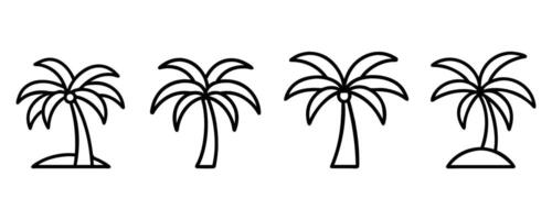 Palm tree icon set vector