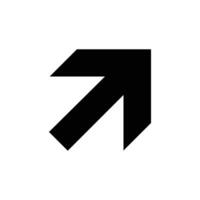 Upward diagonal arrow icon indicating growth or progress forward vector