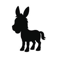Full body silhouette of a donkey facing left direction vector