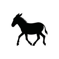 Black donkey silhouette isolated on white background, simple design vector