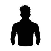 Man profile silhouette isolated on white background vector