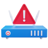 3D Icon Router Network Error Alert png