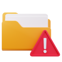 3D Icon Folder Document Alert png