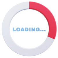3D Icon Red Circular Loading Bar png