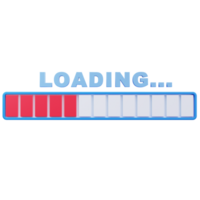 3D Icon Red Line Loading Bar png