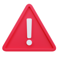 3D Icon Red Triangle Warning png